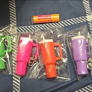 Bundle Of 4 Colorful Miniature Keychain Tumblers